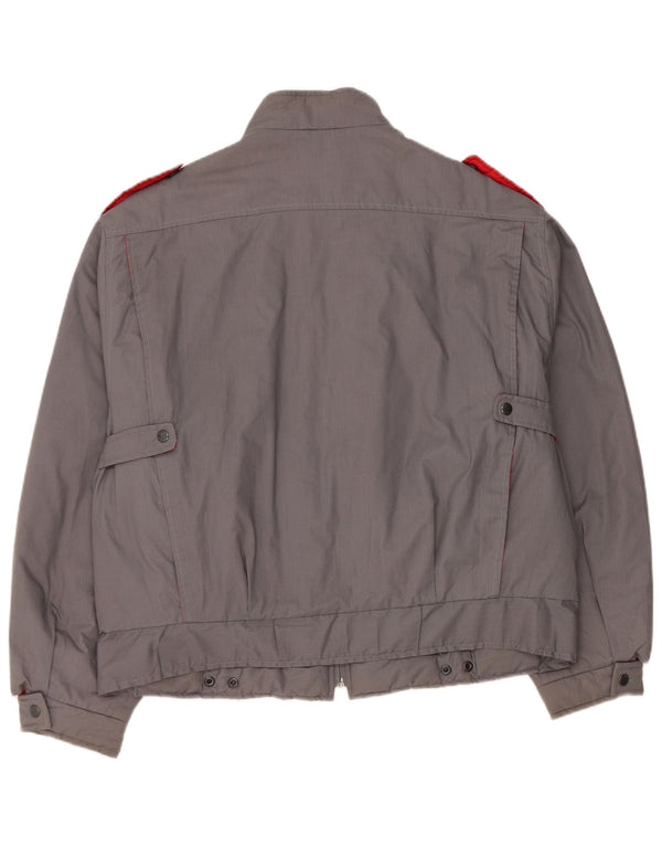 Vintage Damen Übergroße Militär-Bomberjacke IT 48 XL Marineblau