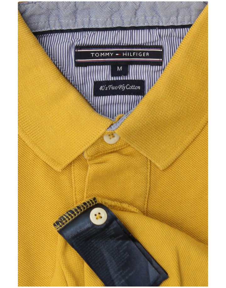 Tommy Hilfiger Mens Polo Shirt Medium Yellow Cotton