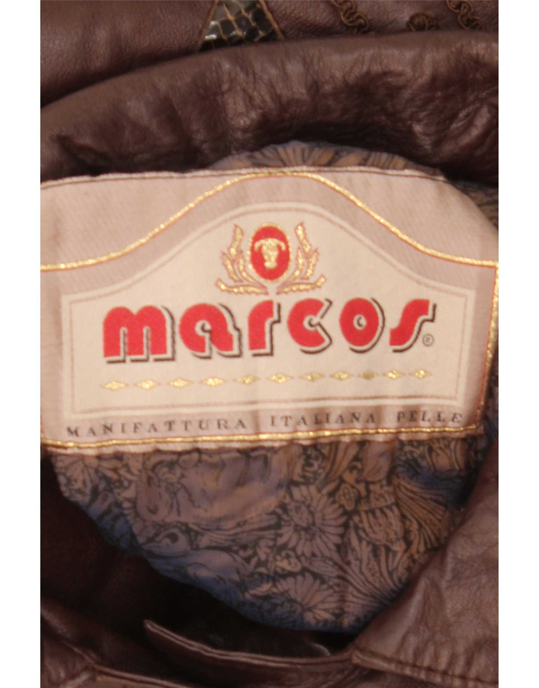 Marcos Womens Oversized Leather Coat IT 40 Small Brown Leather
