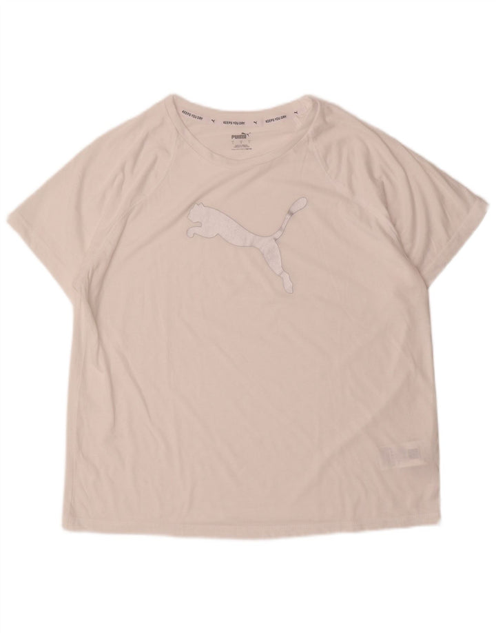T-shirt grafica da uomo Puma Top grande in poliestere bianco