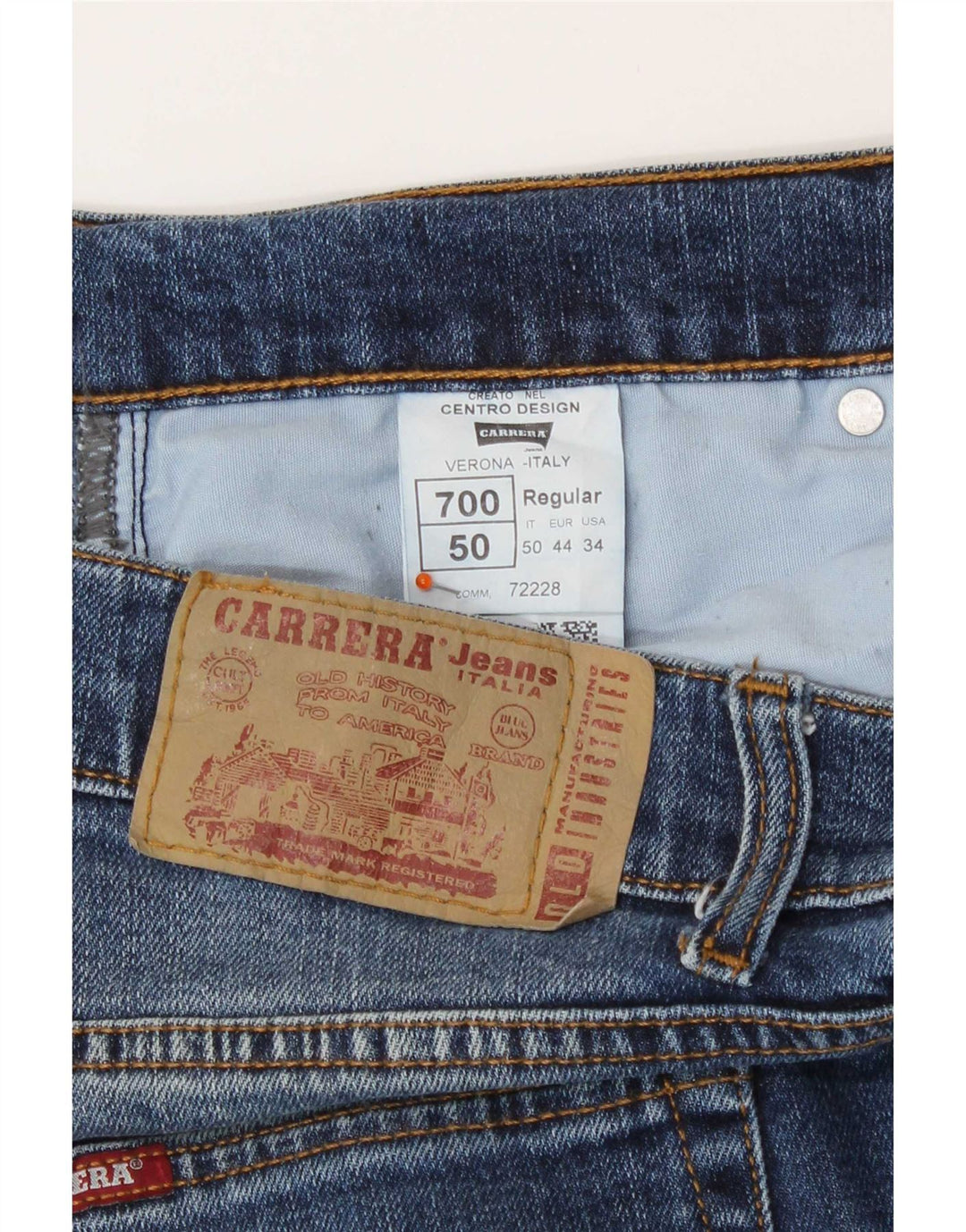Carrera Womens 700 Regular Straight Jeans W34 L32 Blue Cotton