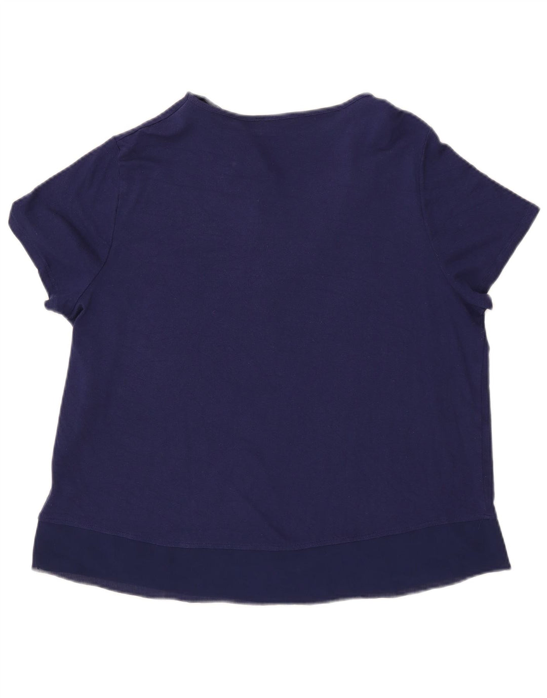 Marks & Spencer Womens Blouse Top UK 16 Large Navy Blue Viscose