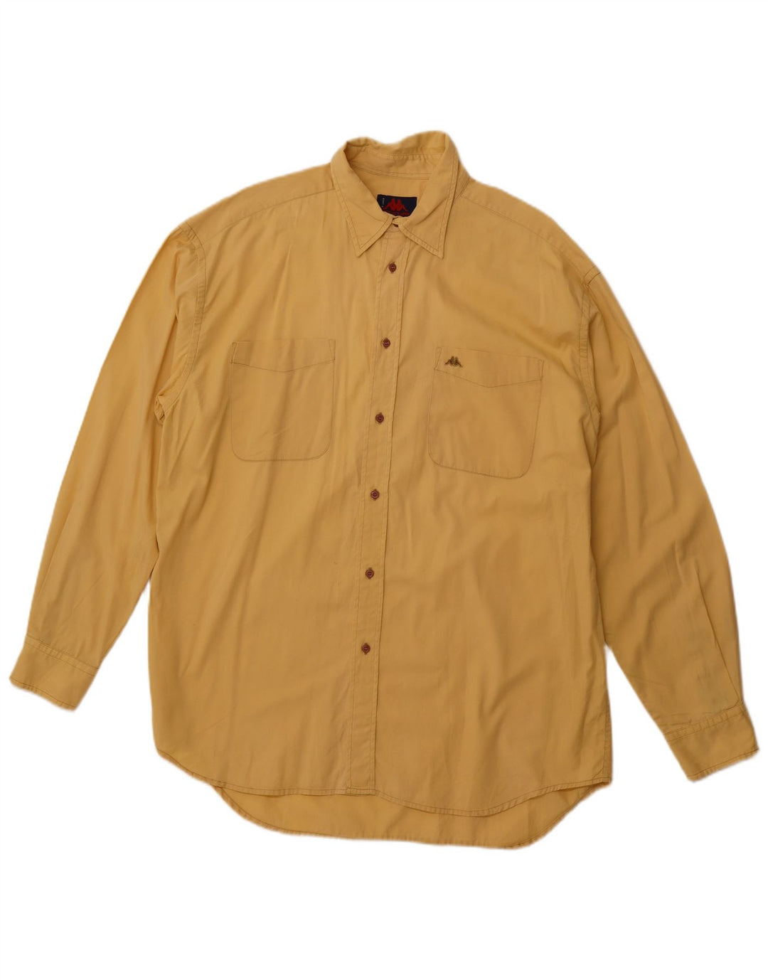 KAPPA Mens Shirt Large Yellow Cotton