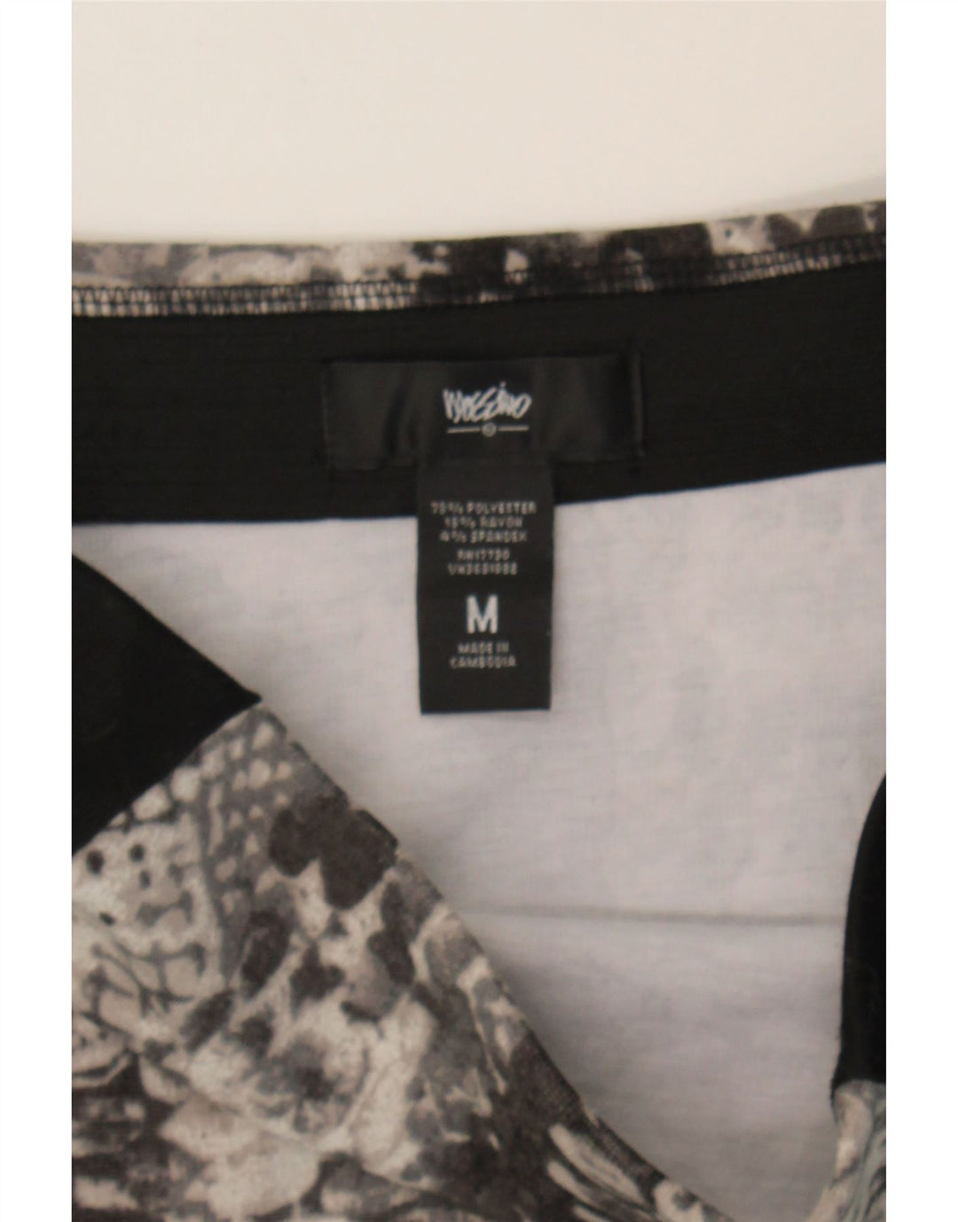 MOSSIMO Womens Pencil Skirt UK 14 Medium W30 Black Animal Print Polyester Vintage Mossimo and Second-Hand Mossimo from Messina Hembry 