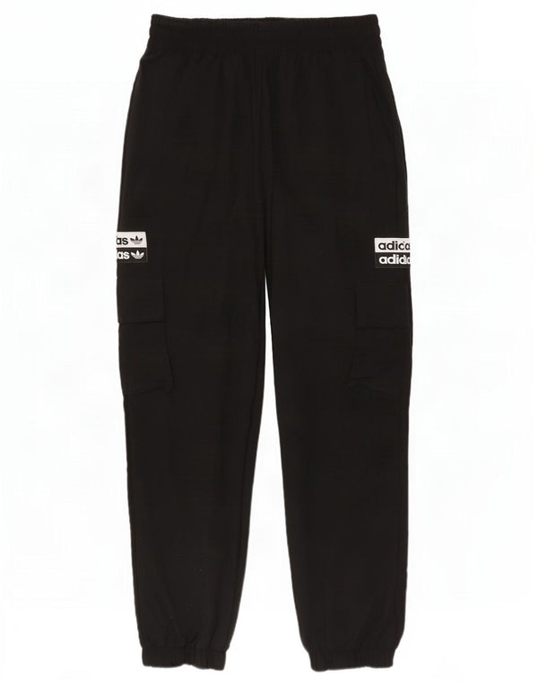 Adidas Womens Graphic Tracksuit Calças Joggers UK 4 XS Preto Nylon