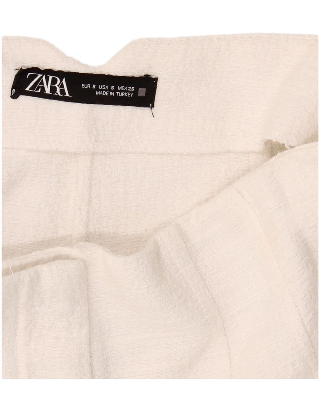 Zara Womens High Waist Hot Pants Small W26  White