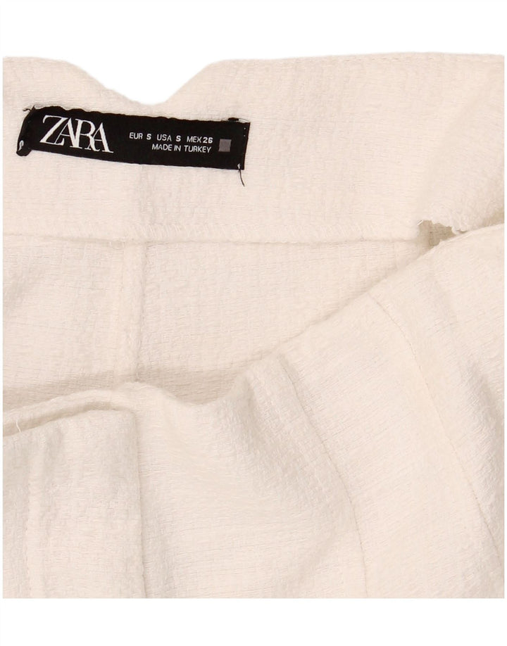 Zara Womens High Waist Hot Pants Small W26  White