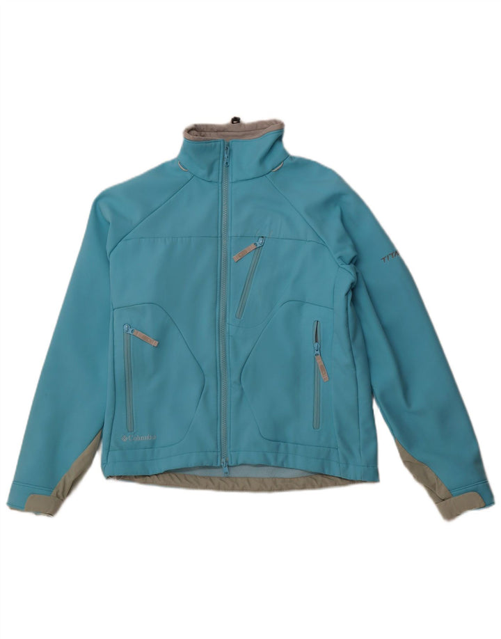 Columbia Womens Titanium Windbreaker Jacket UK 14 Medium Blue Polyester