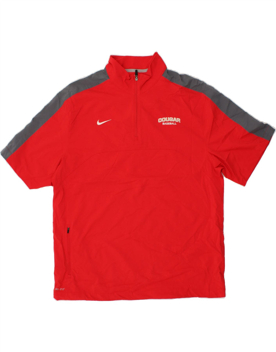 NIKE Mens Dri Fit Short Sleeve Pullover Tracksuit Top Large Red Vintage Nike and Second-Hand Nike from Messina Hembry 