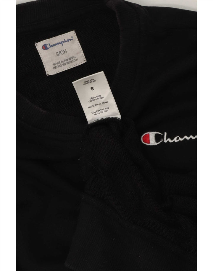 Champion Mens Sweatshirt Jumper Small Black Cotton