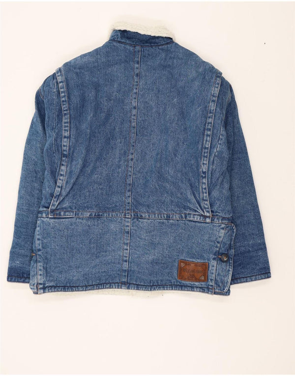 Stratos Herre Sherpa denimjakke UK 38 Medium Blue Cotton Retro