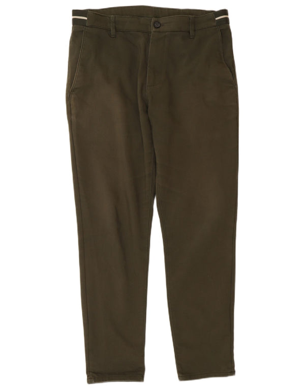 Zara Mens Slim Chino nadrág kicsi W30 L28 Khaki pamut