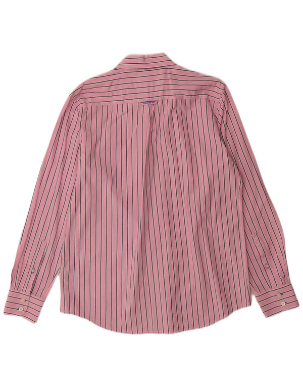 Crew Clothing Mens Classic Fit ing nagy rózsaszín csíkos pamut