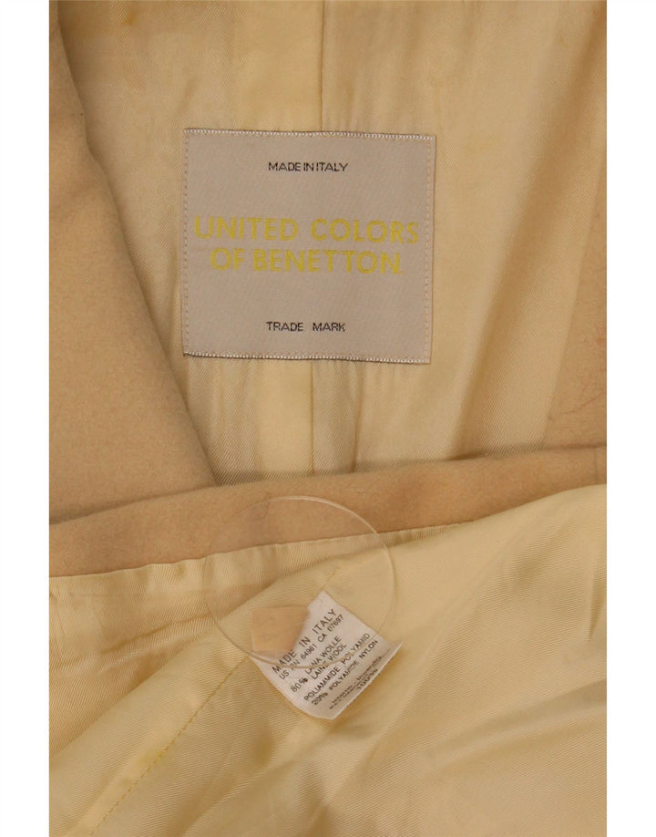 Cappotto Benetton Donna Loose Fit IT 42 Lana Beige Medio