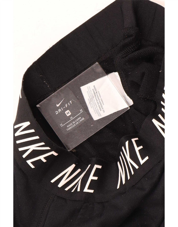 Nike Womens Graphic Tracksuit Trousers Joggers UK 12 Medium Black Polyester