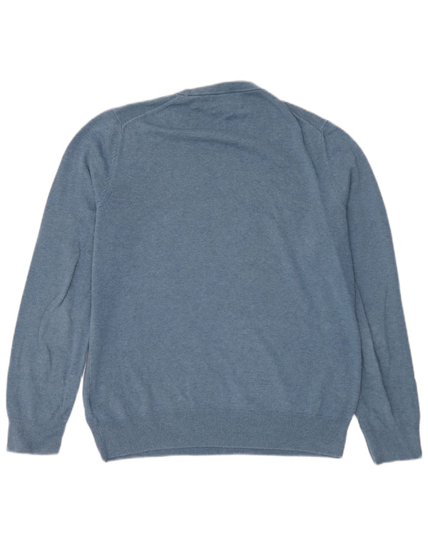 Marks & Spencer Mens Crew Neck Jumper Sweater Medium Blue Cotton