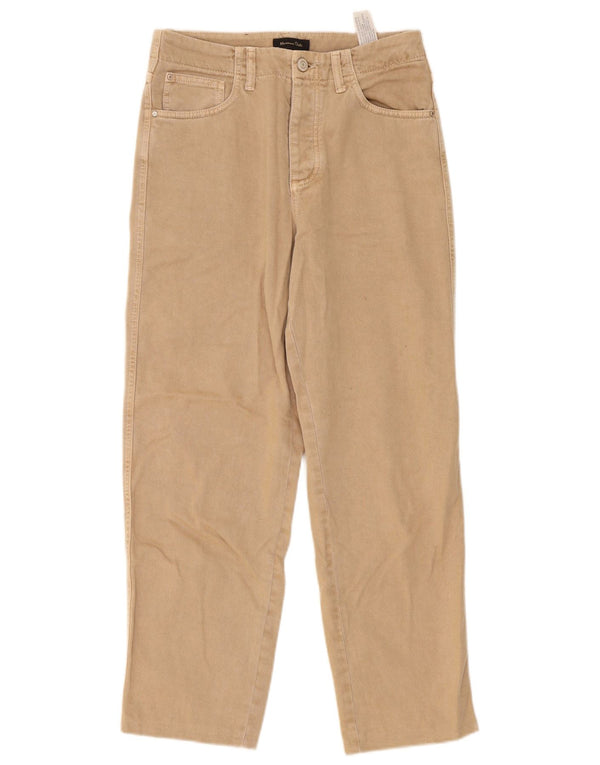 Massimo Dutti Jeans Cónicos De Cintura Alta Para Mujer EU 38 Small W28 L27 Beige