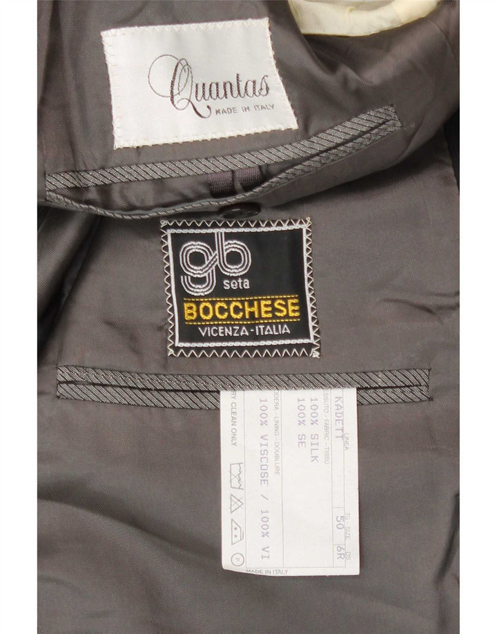 Giacca blazer da uomo a 1 bottone Quantas IT 50 Large grigia in seta color block