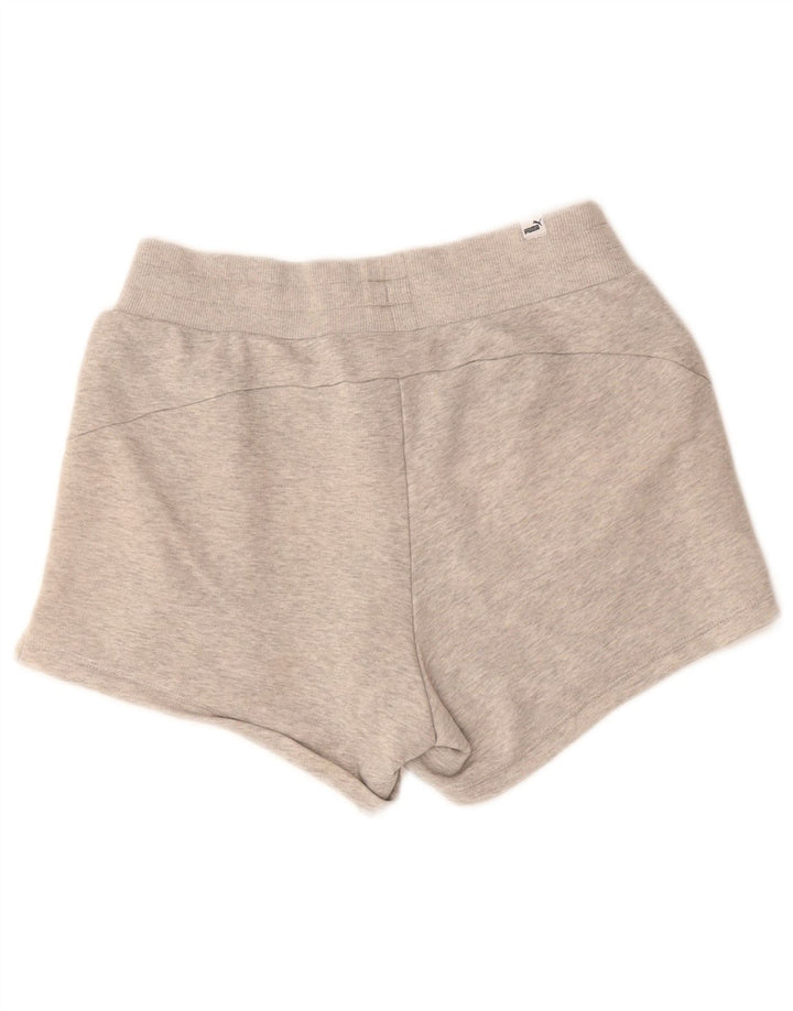 PUMA Womens Sport Shorts UK 12 Medium  Grey Cotton