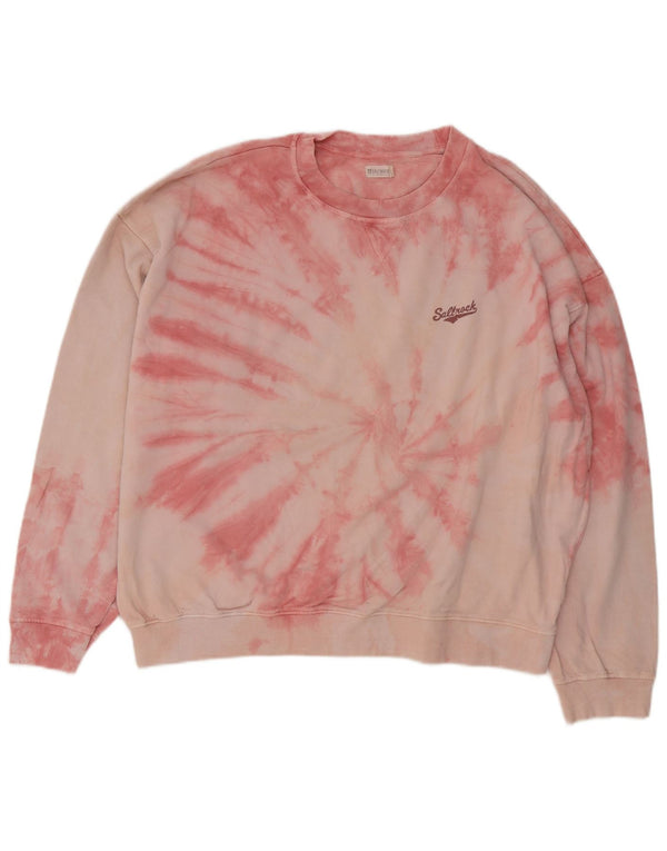 Saltrock Sweat-shirt surdimensionné pour femme UK 14 Grand rose en coton tie-dye