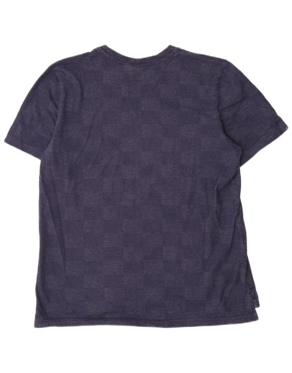 Мужская футболка Adidas Top XL Темно-синяя хлопковая с геометрическим рисунком