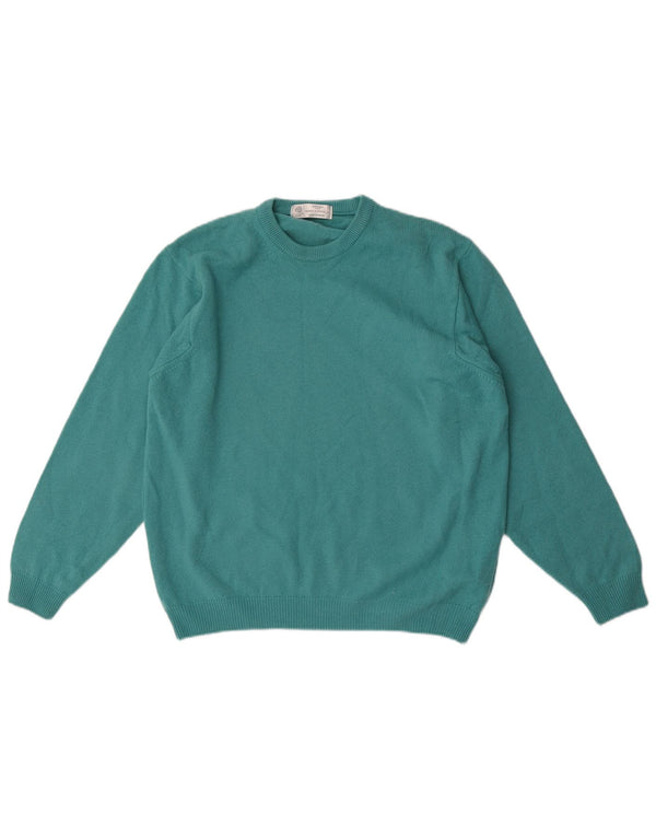 Marks & Spencer Herre sweater med rund hals, lille blå ny uld