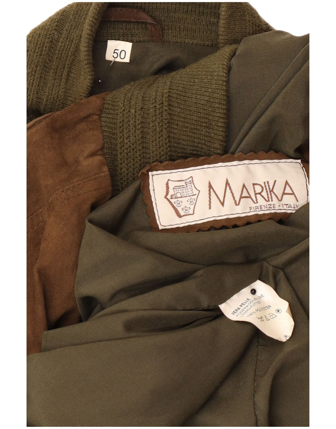 Vintage Mens Suede Bomber Jacket IT 50 Large Brown Leather