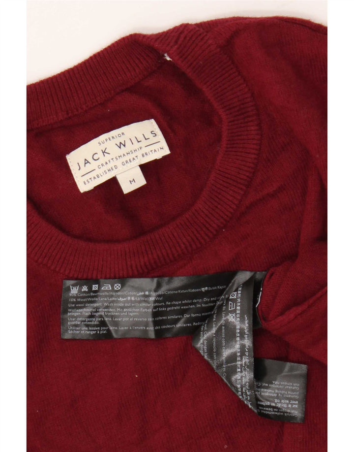 Jack Wills Herre Regular Fit Crew Neck Jumper Sweater Medium Rød Bomuld