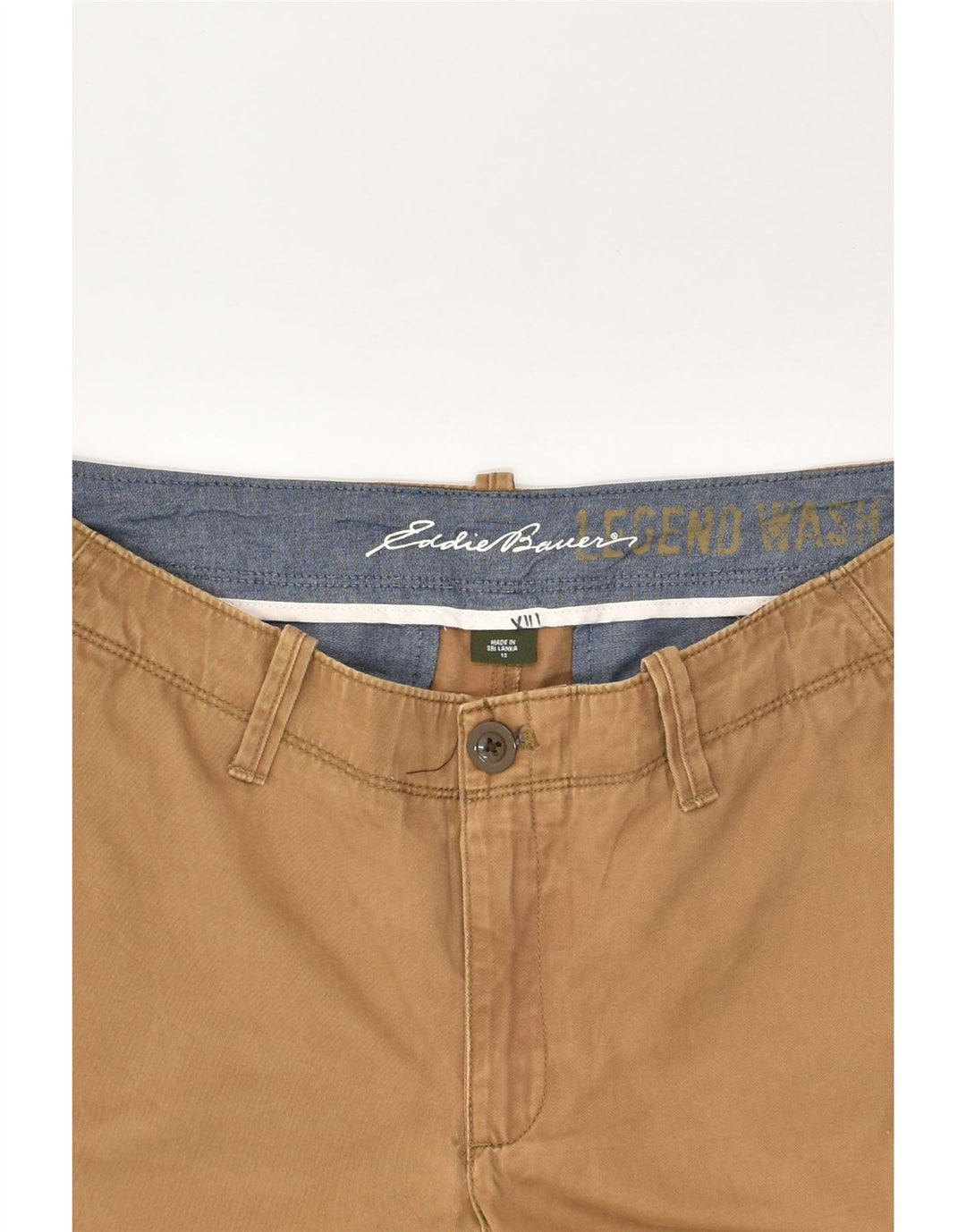EDDIE BAUER Womens Slim Chino Trousers US 12 Large W34 L32 Brown Cotton | Vintage Eddie Bauer | Thrift | Second-Hand Eddie Bauer | Used Clothing | Messina Hembry 