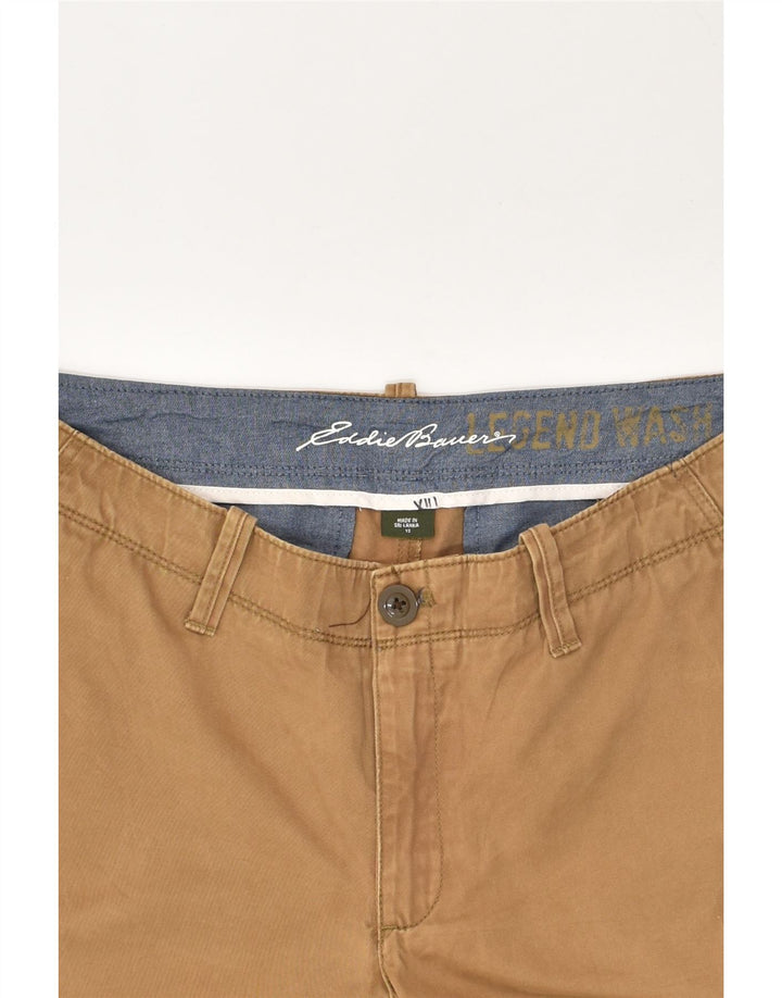 EDDIE BAUER Womens Slim Chino Trousers US 12 Large W34 L32 Brown Cotton | Vintage Eddie Bauer | Thrift | Second-Hand Eddie Bauer | Used Clothing | Messina Hembry 
