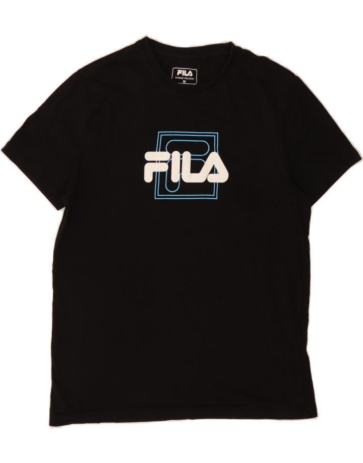 FILA Mens Graphic T-Shirt Top Medium Black Cotton Vintage Fila and Second-Hand Fila from Messina Hembry 