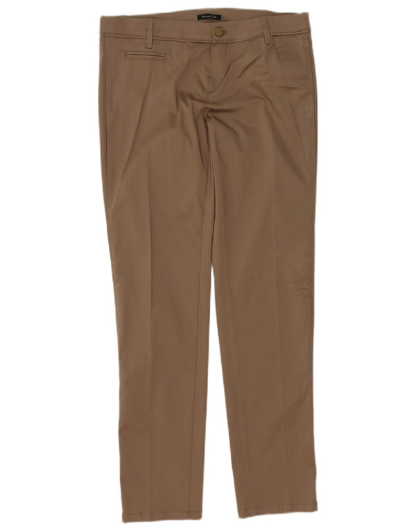 Massimo Dutti Womens Slim Casual Trousers EU 40 Medium W30 L32 Brown Cotton
