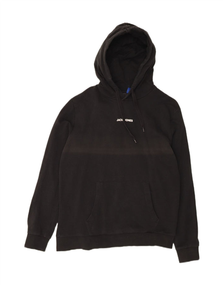JACK & JONES Mens Hoodie Jumper XL Black Cotton Vintage Jack & Jones and Second-Hand Jack & Jones from Messina Hembry 