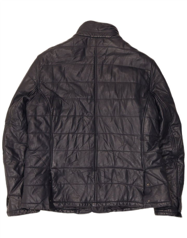 Desiree Veste en cuir bomber pour femme UK 18 XL Cuir bleu marine