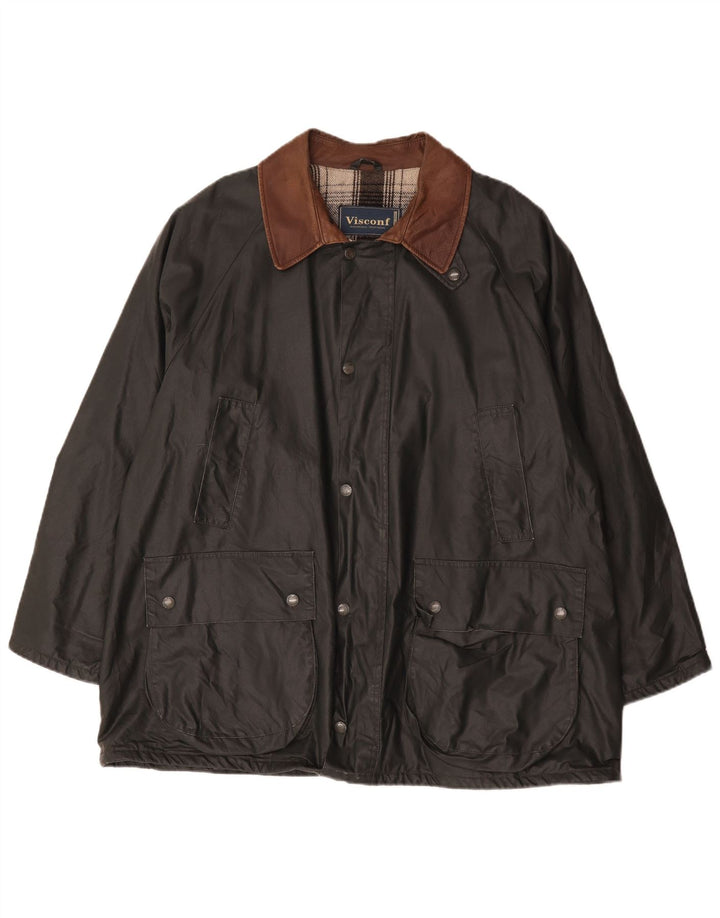 Visconf Mens Waxed Cotton Jacket IT 52 XL Green Cotton
