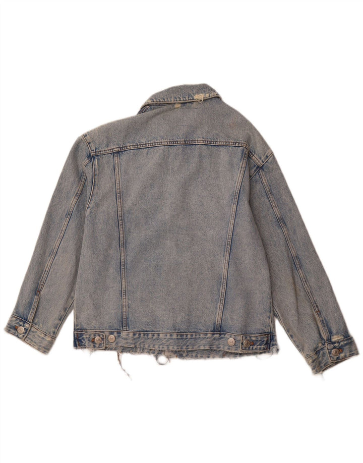 Jachetă pentru bărbați ZARA din denim învechit UK 38, bumbac albastru mediu