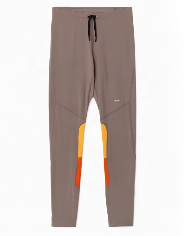 Nike Dame Dri Fit Leggings UK 39/41 Medium Grey Colourblock Polyester