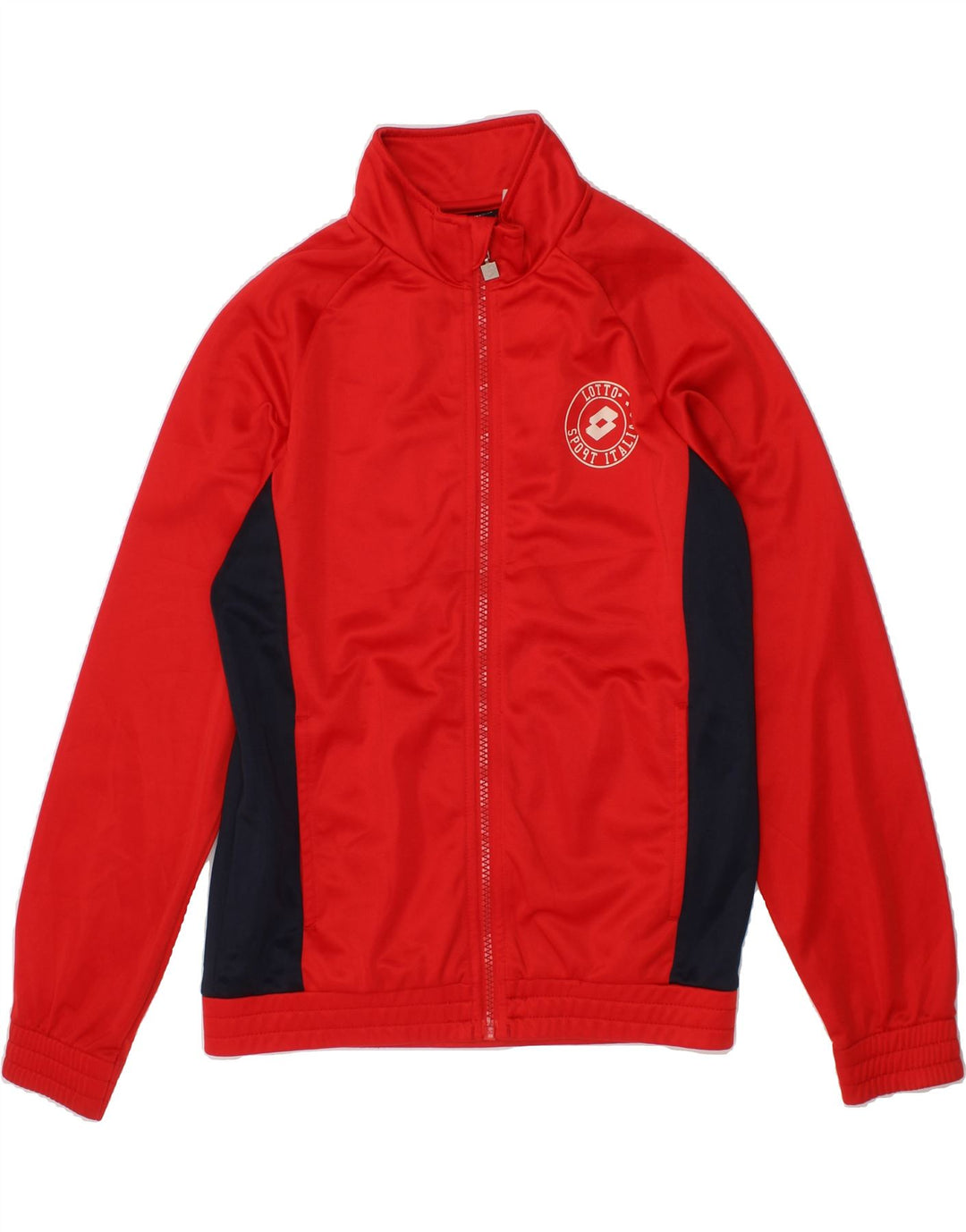 LOTTO Boys Tracksuit Top Jacket 9-10 Years Small  Red Colourblock Vintage Lotto and Second-Hand Lotto from Messina Hembry 