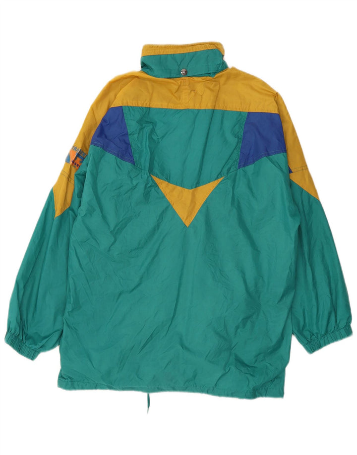 VINTAGE Mens Windbreaker Jacket UK 40 Large Blue Colourblock Polyamide