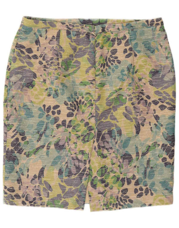 Gattinoni Damen Bleistiftrock UK 18 XL W36 Mehrfarbiges Blumenmuster aus Polyester