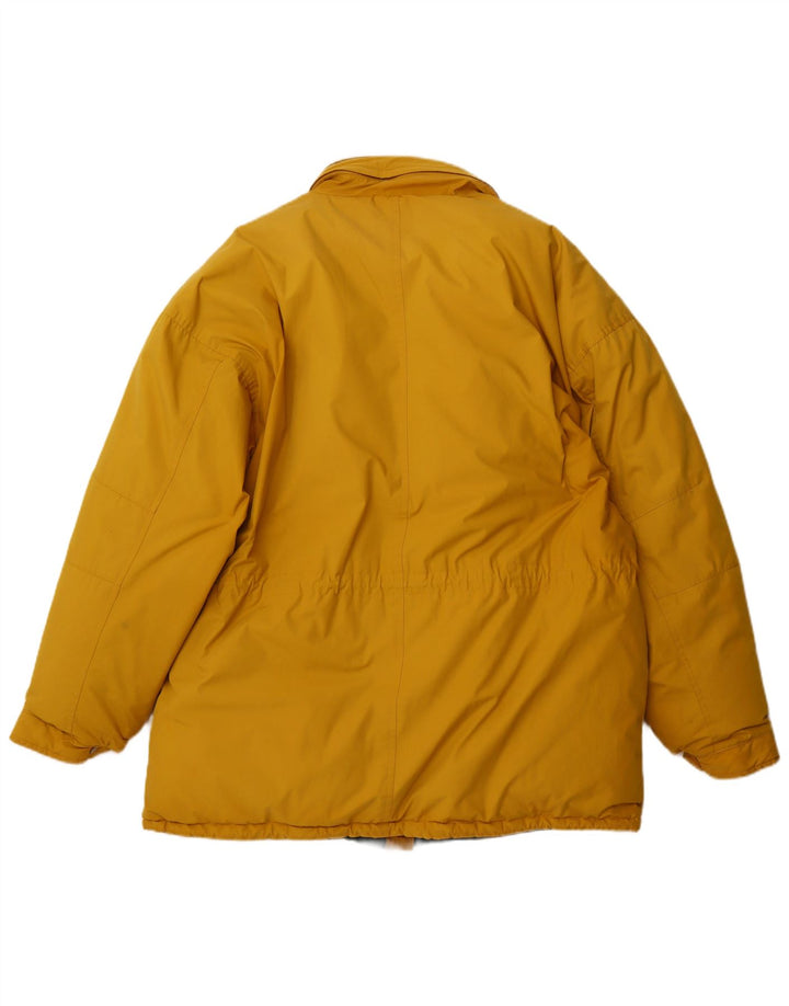 Edelweiss Mens Hooded Padded Jacket UK 40 Large Yellow Polyester