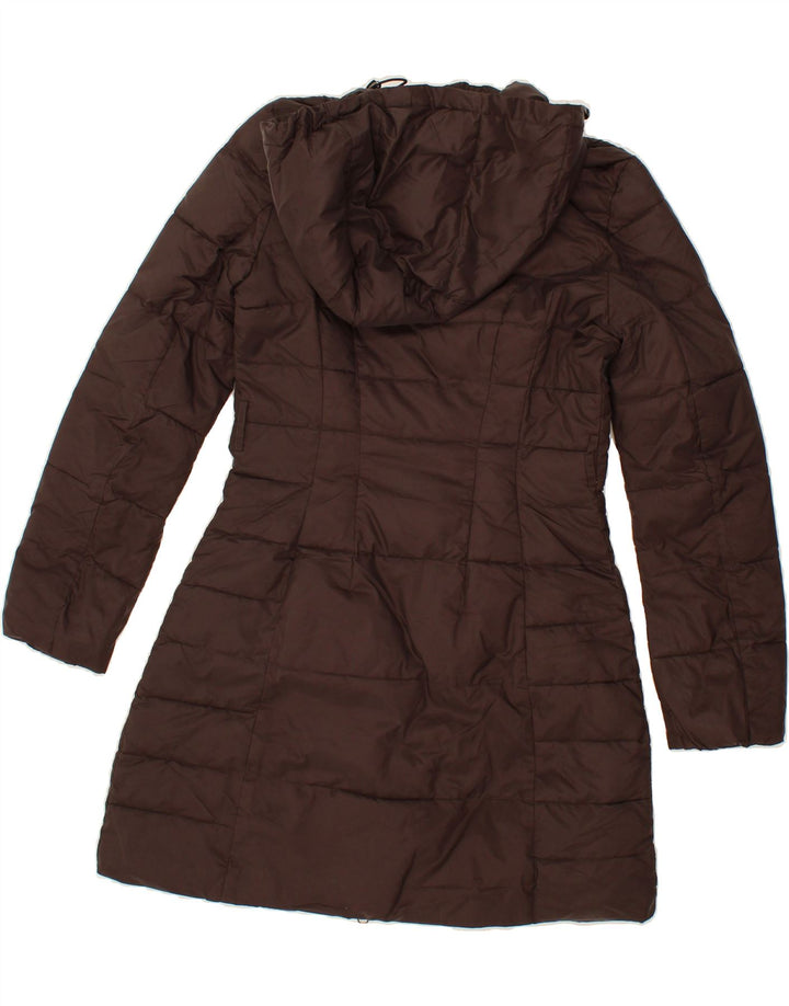 BENETTON Womens Hooded Padded Coat UK 8 Small Brown Polyamide Vintage Benetton and Second-Hand Benetton from Messina Hembry 