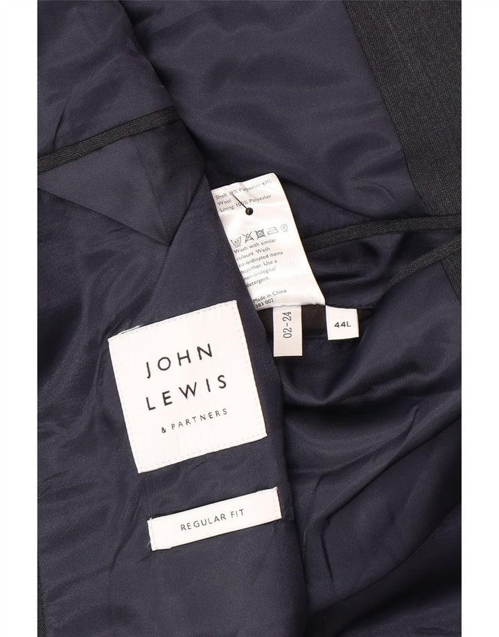 John Lewis Mens 2 Button Blazer Jacket UK 44 2XL Grey Polyester