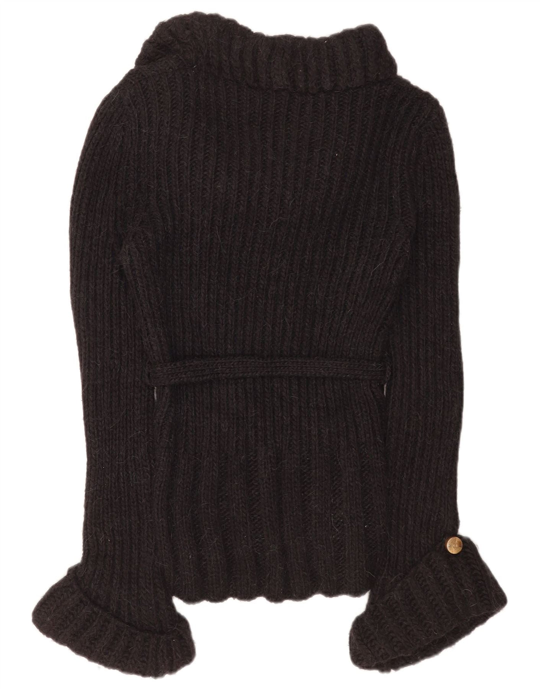 Roberto Cavalli Womens Roll Neck Jumper Sweater IT 42 Medium Black Wool