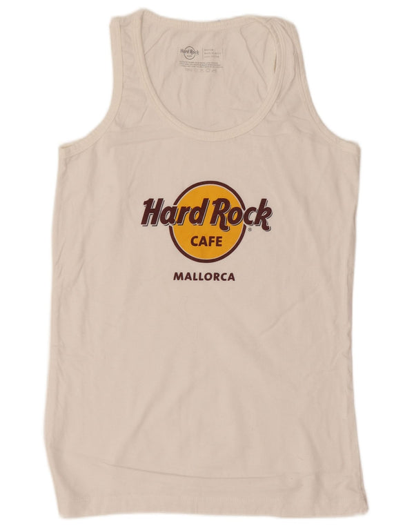 Hard Rock Cafe Damen Mallorca Grafik-Trägershirt, UK 12, mittelweiße Baumwolle