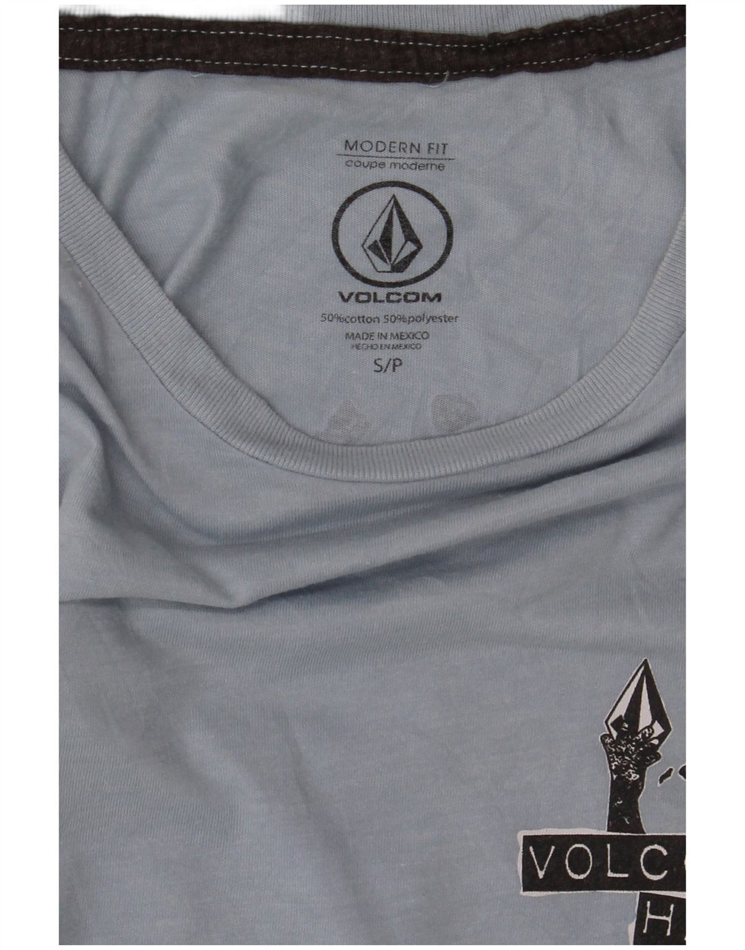 Volcom Mens Modern Fit Graphic T-Shirt Top Small Blue Cotton