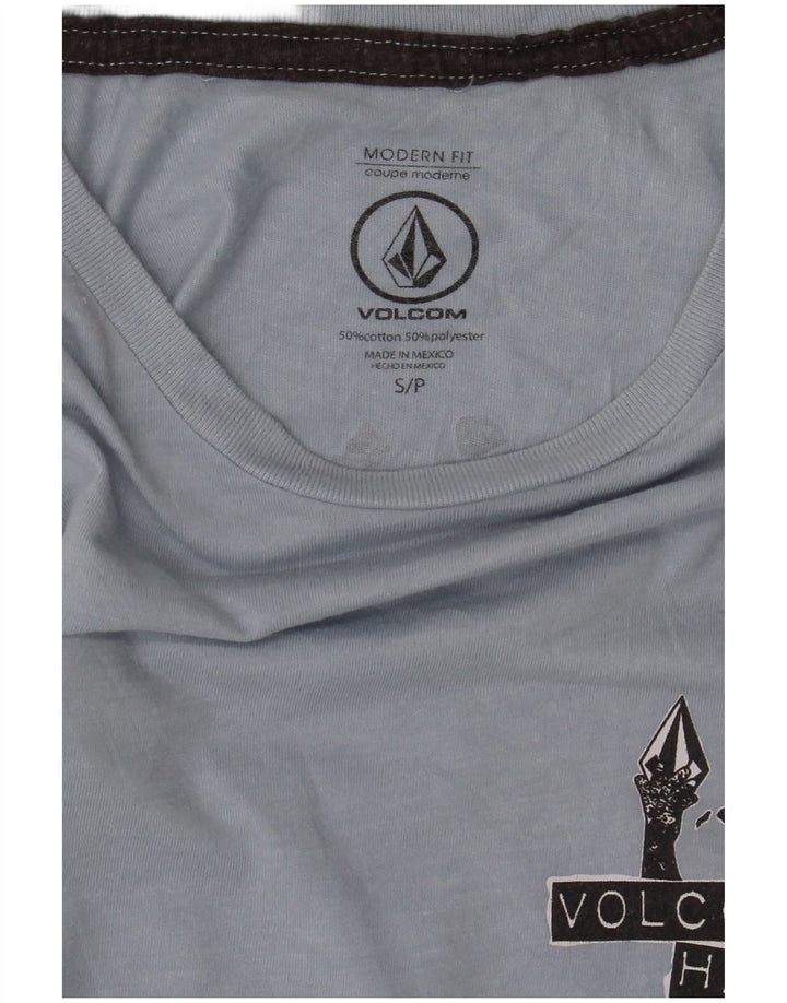 Volcom Mens Modern Fit Graphic T-Shirt Top Small Blue Cotton