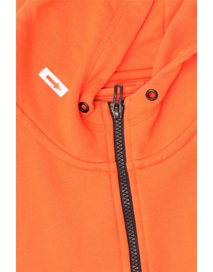 Adidas Mens Zip Hoodie Sweater Medium Orange Polyester