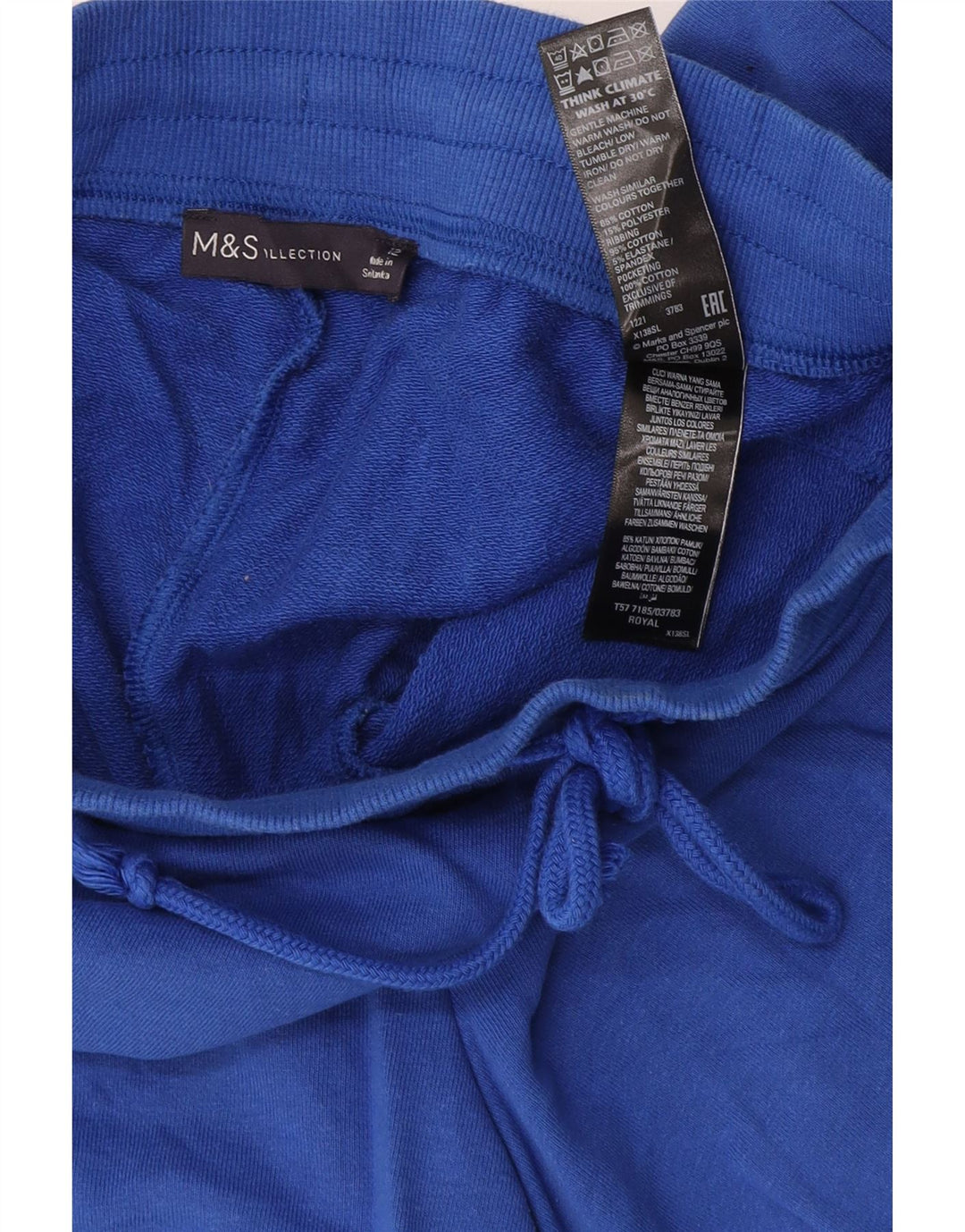 Marks & Spencer Damen Sportshorts UK 12 Mittelblaue Baumwolle