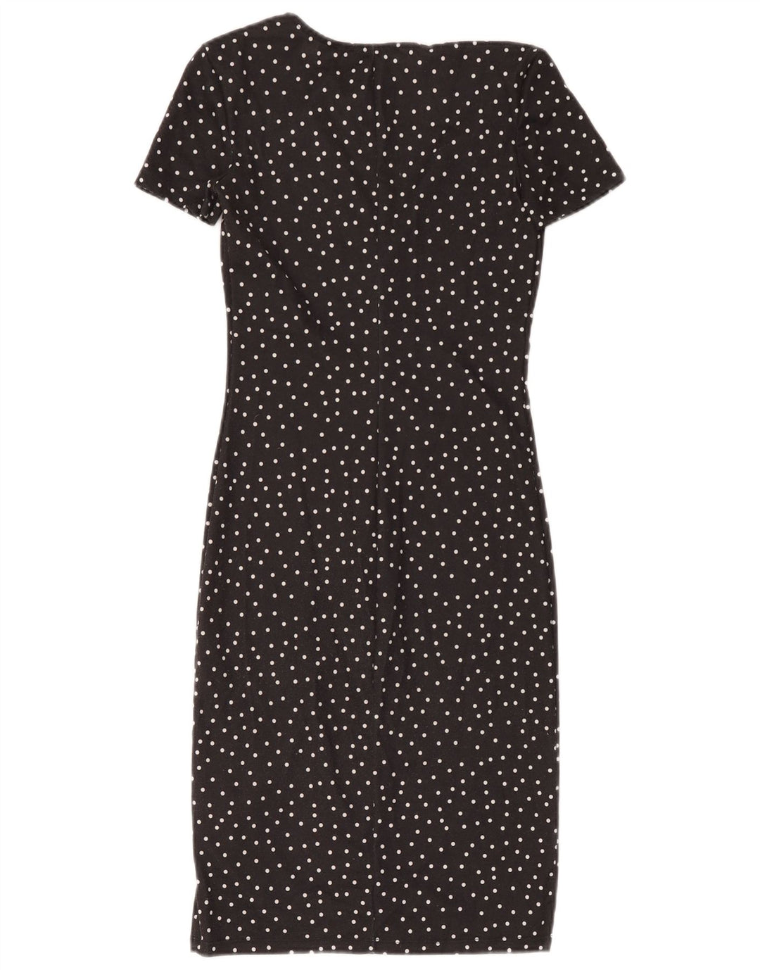 Zara Womens Sheath Dress UK 8 Small Black Polka Dot Polyester